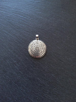 Pagan Calendar Pendant Silver Tone Alloy 39x30x4mm