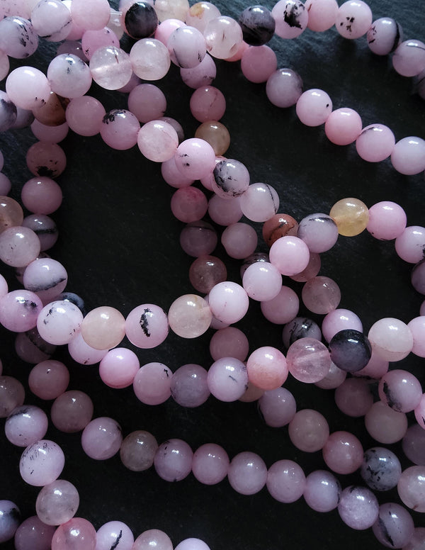 8.2mm Cherry Blossom Jasper Round Beads Full 15.5 inch Strand Hole: 1mm
