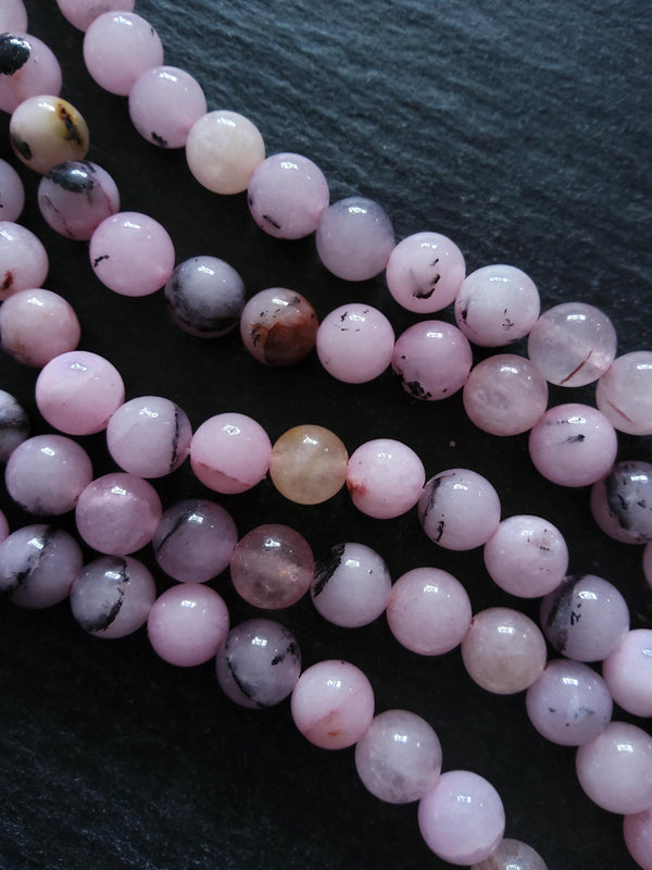 8.2mm Cherry Blossom Jasper Round Beads Full 15.5 inch Strand Hole: 1mm