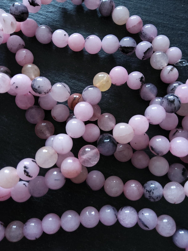 8.2mm Cherry Blossom Jasper Round Beads Full 15.5 inch Strand Hole: 1mm