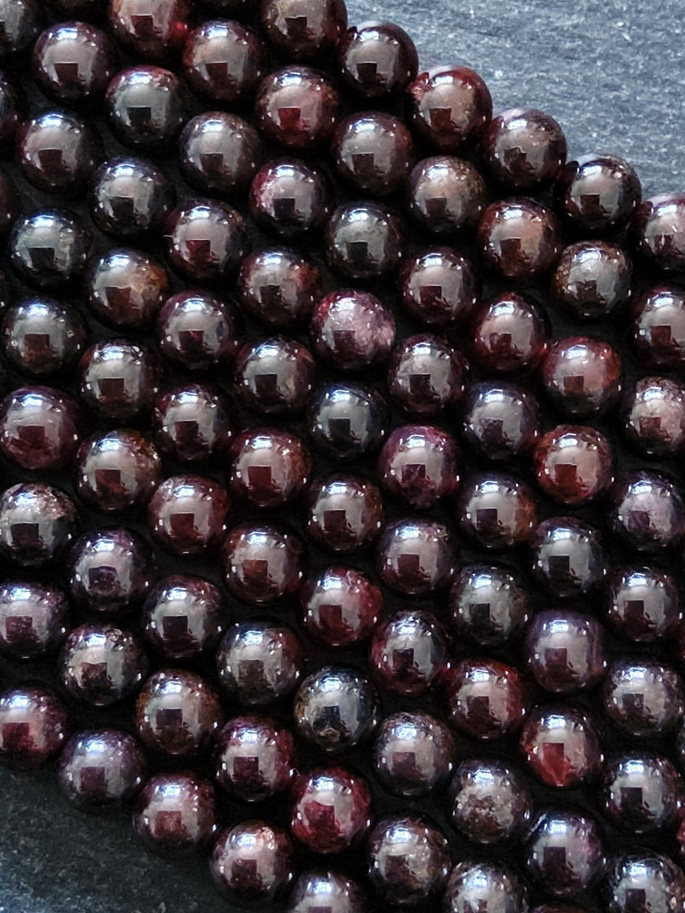 7mm Natural Dark Red Garnet Round Undyed Gemstone Beads Full 15 inch Strand Hole: