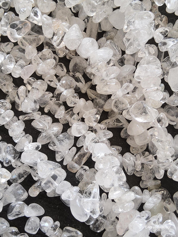 Natural Clear Quartz Crystal Irregular Chip Beads approx. 5mm to 8mm. Full 31 inch Strand