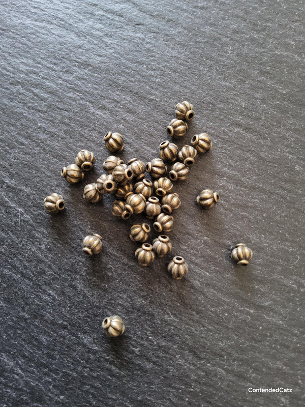 20 or 100 Antique Bronze Lantern 6mm Alloy Spacer Beads 6x5.5mm Hole: 1.3mm