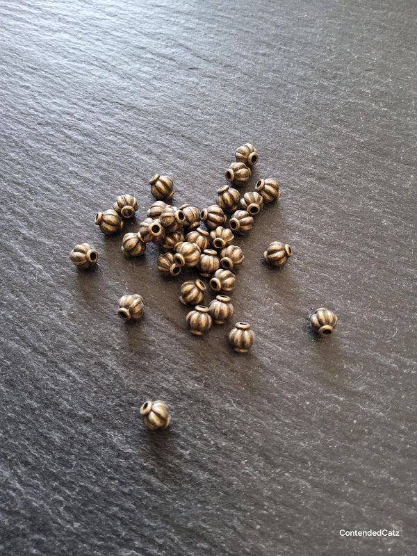 20 or 100 Antique Bronze Lantern 6mm Alloy Spacer Beads 6x5.5mm Hole: 1.3mm
