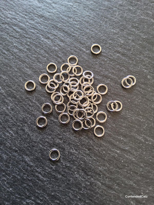 100 or 500 Strong 6mm CLOSED Jump Rings Silver Tone Alloy 1mm (18 Gauge) Hole: 3.8mm