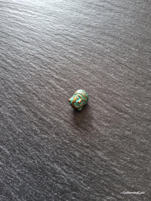 8 or 40 Buddha Head Beads Antique Bronze Tone Alloy with Green Patina 11x9mm Hole: 1.7mm