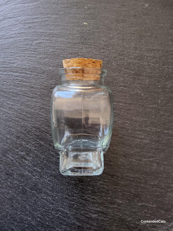 1 or 5 Clear Glass Heart Jars with Cork Stopper 80ml (2.71fl. oz) Size: 60x80mm - ContentedCatz