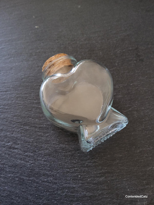 1 or 5 Clear Glass Heart Jars with Cork Stopper 80ml (2.71fl. oz) Size: 60x80mm - ContentedCatz